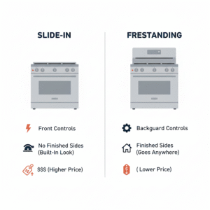 slide in oven vs freestanding
