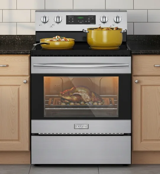 gas oven vs electric - Empava 30″ Electric Range (4.8 cu ft, Radiant Ceramic Cooktop)