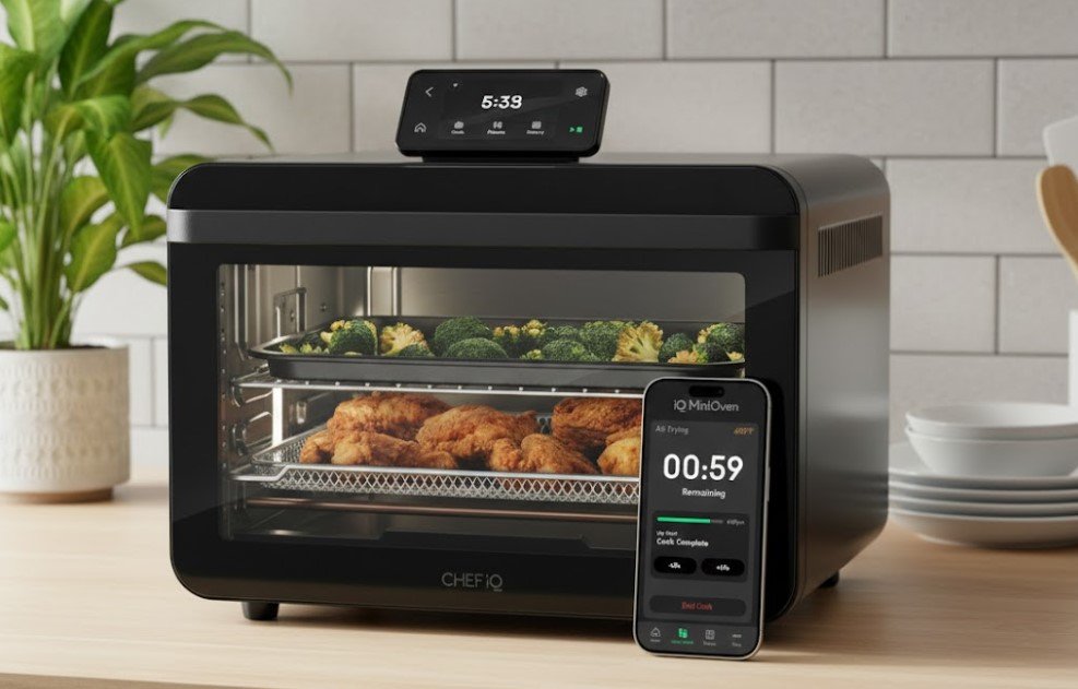 convection oven vs toaster oven - CHEF iQ MiniOven Smart Toaster Oven Air Fryer Combo