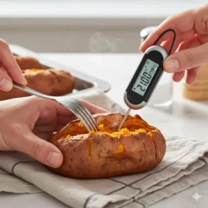 Step 5 Test for Doneness - how to bake sweet potatoes in oven