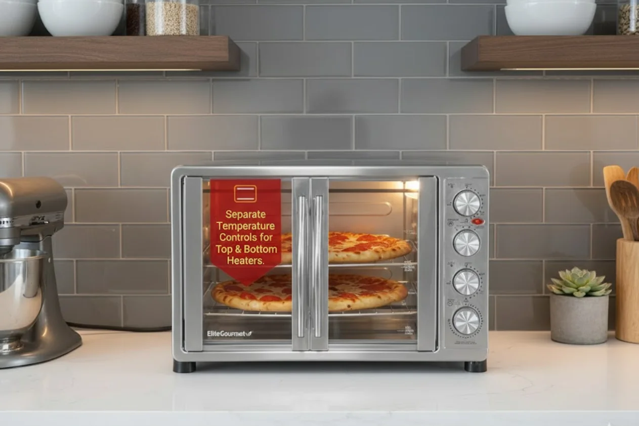 Elite Gourmet ETO4510B# French Door 47.5Qt Convection Oven