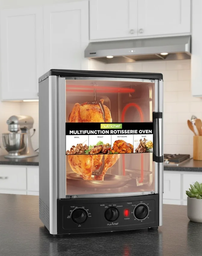 NutriChef 24‑Quart Rotisserie Countertop Oven