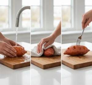 2. Prep the Sweet Potatoes - how to bake sweet potatoes in the oven,oven baked sweet potato recipe