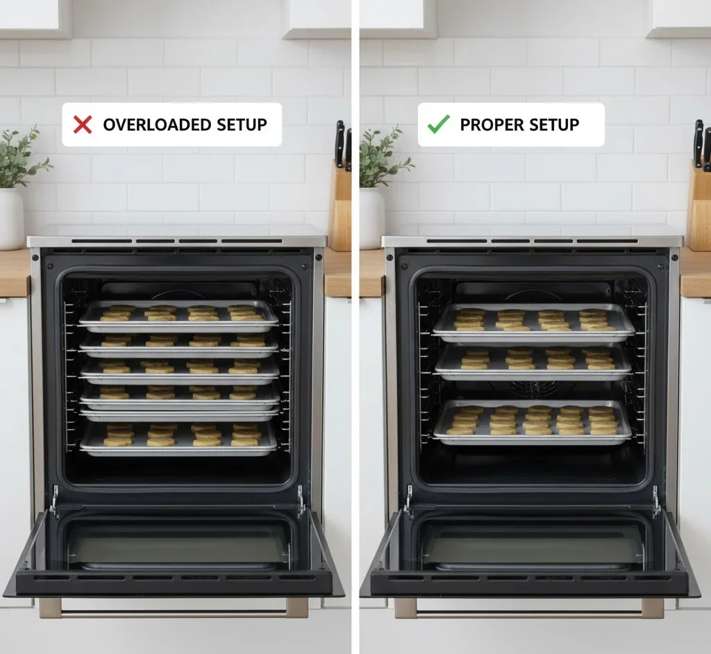 5. Wrong Rack Placement or Overloading - oven not cooking evenly