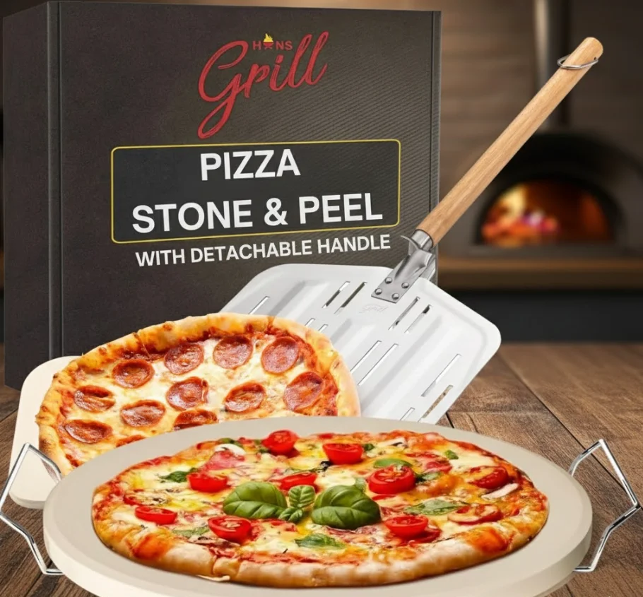 2- Hans Grill Pizza Stone PRO XL (15 x 12") - best pizza stone for oven
