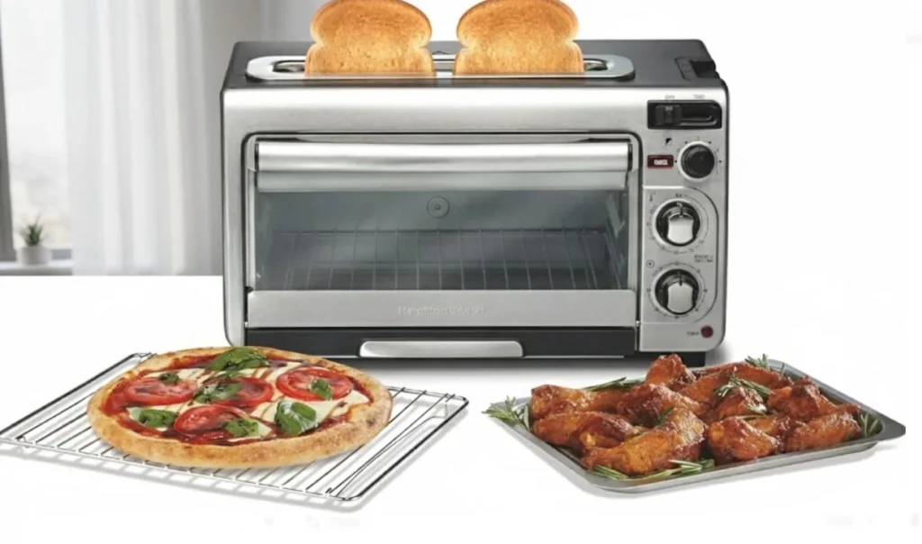 1- Hamilton Beach 2-in-1 Countertop Toaster Oven & Long Slot Toaster - best toaster oven for small kitchen