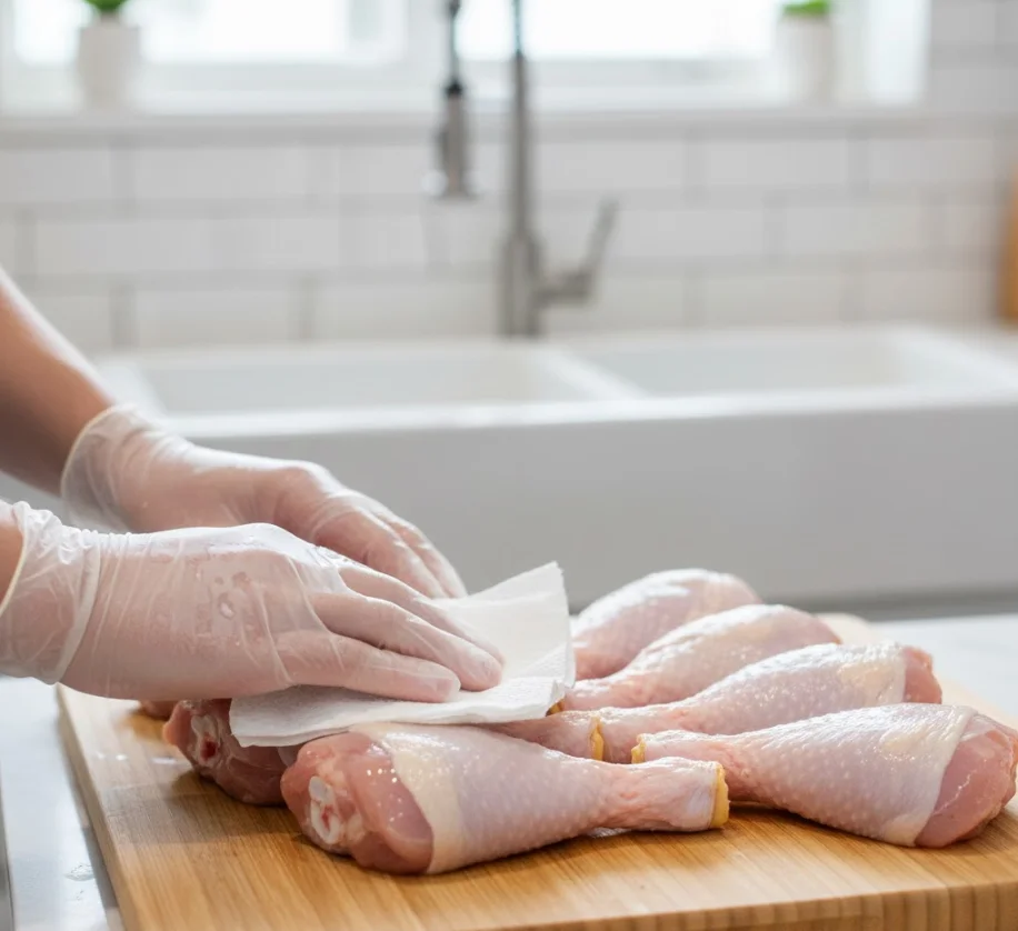Step 1 — Thawing & Patting Dry - how to bake chicken drumsticks in oven