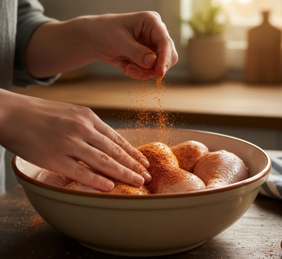 Step 3 — Marinade or Dry Rub - how to bake chicken drumsticks in oven