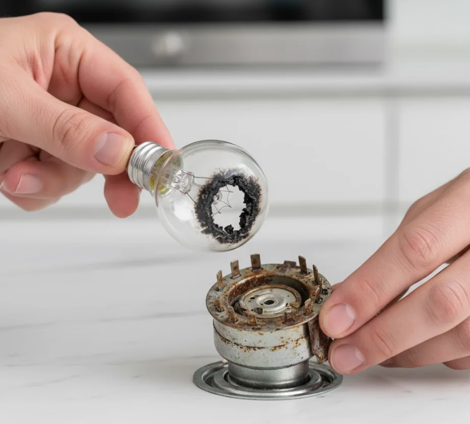 Step 4 — Inspect the Bulb and Socket - oven light not working