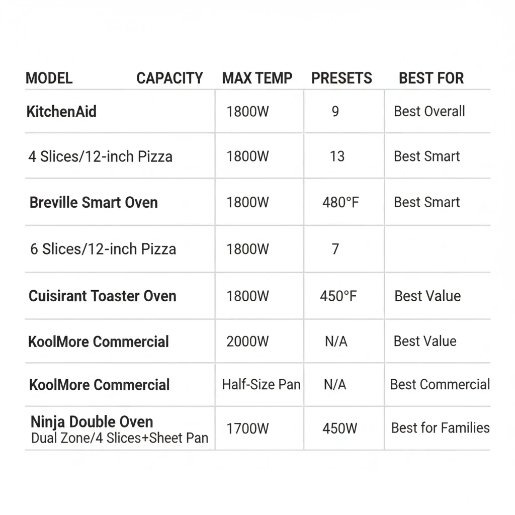 Comparison snapshot (visual quick-compare) - best electric oven for baking