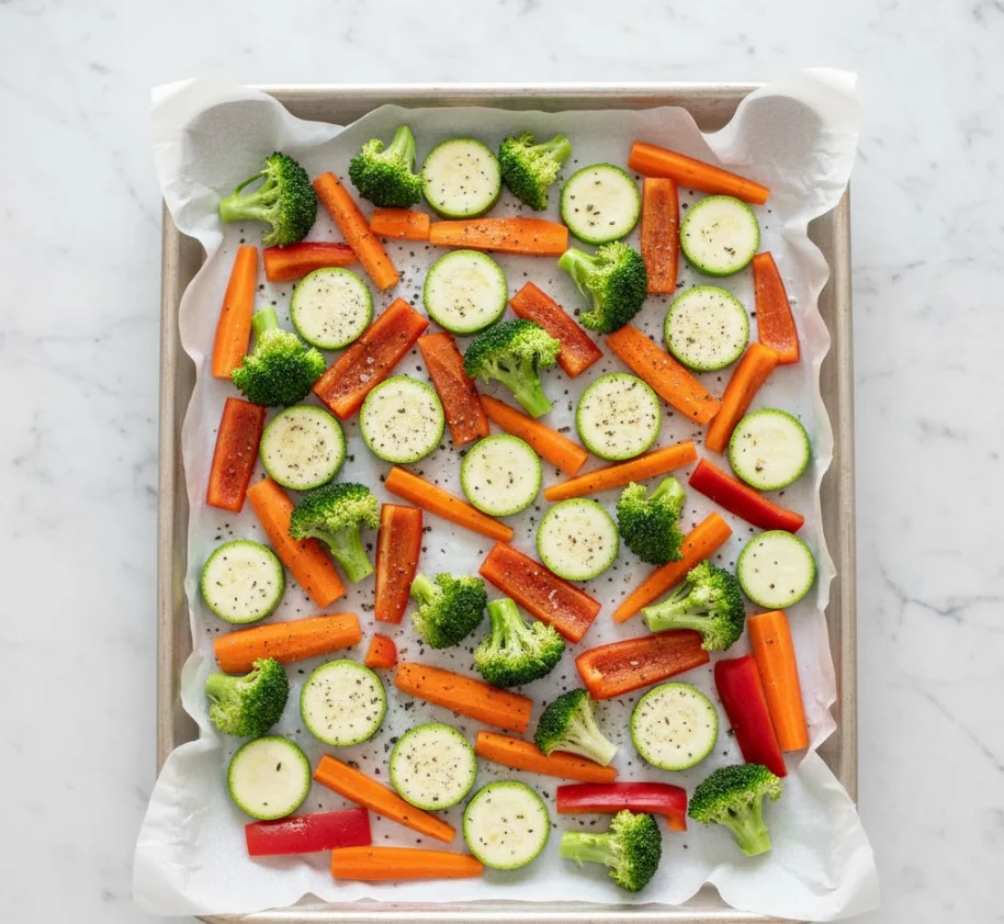 Step 3 Arrange on the Pan - how to bake vegetables in the oven