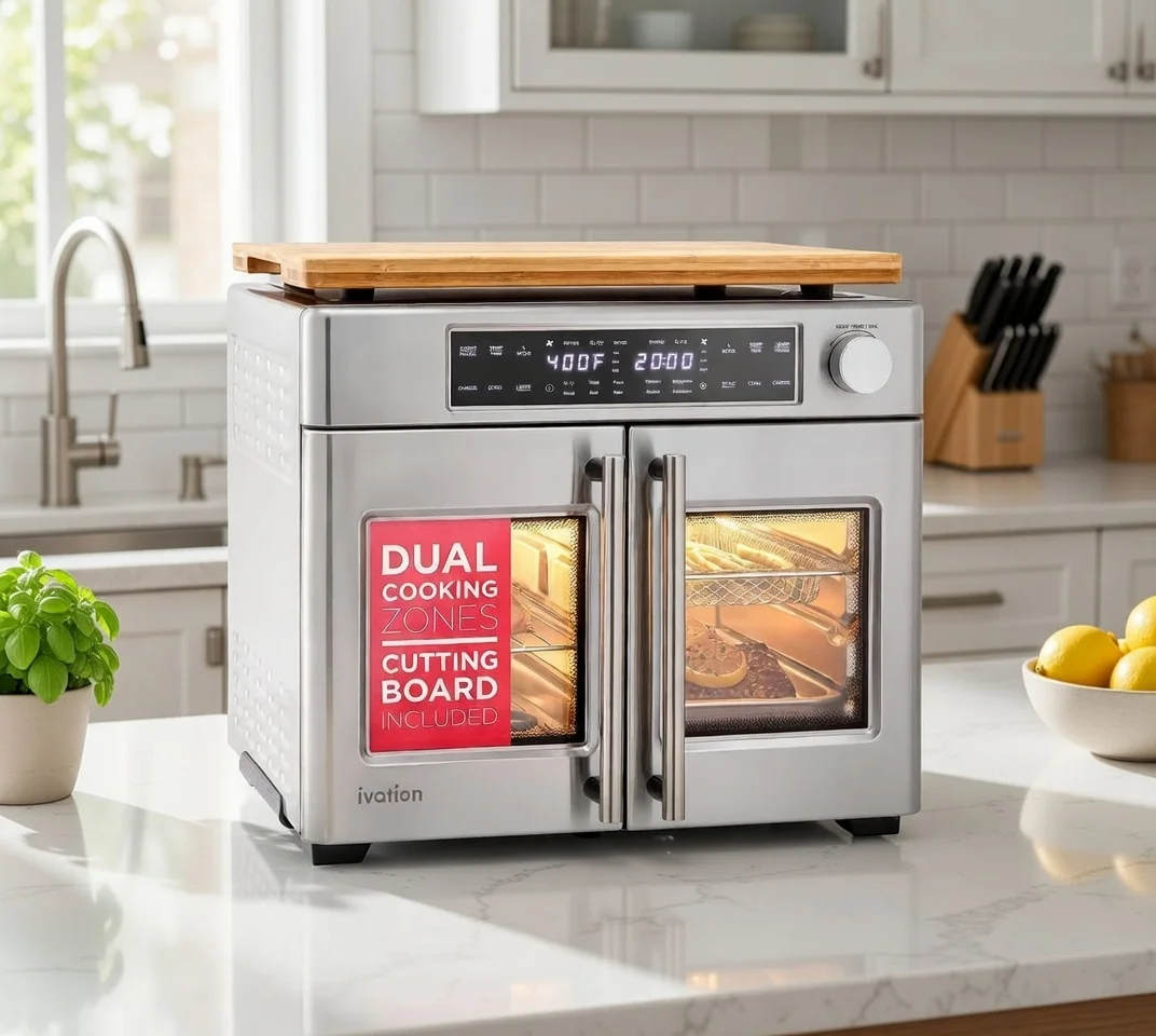Ivation Dual Zone Air Fryer French Door Oven - best double ovens