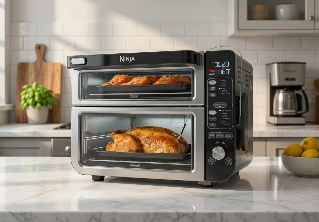Ninja DCT451 12-in-1 Smart Double Oven with FlexDoor - best double ovens